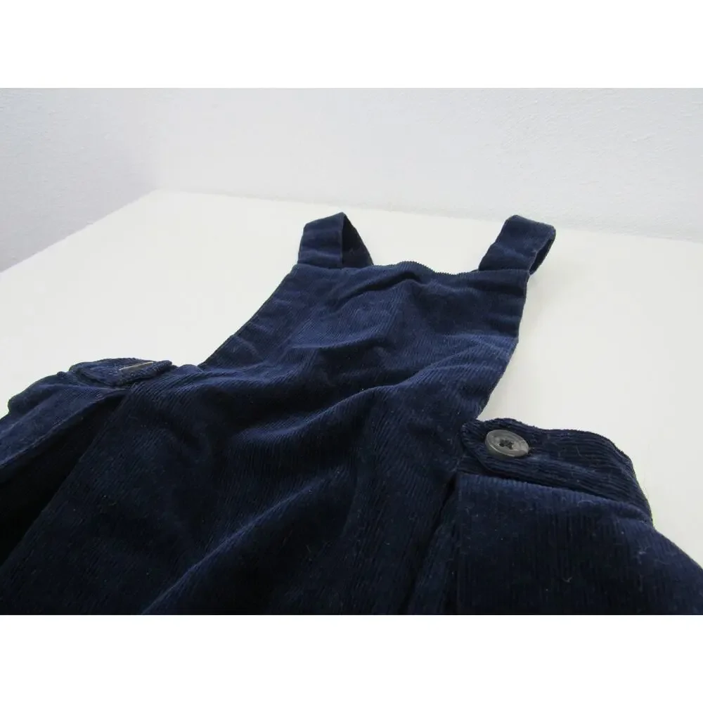 Ralph Lauren 9M Corduroy Overalls Jumper Navy Pleated Jumper Criss Cross Straps